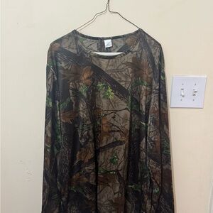 Men's Long-Sleeve Camouflage Tee - Brown/Green